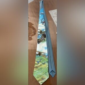 Ralph Marlin Blue and Green Aviation Tie - World War 1 - Biplane- Triplane